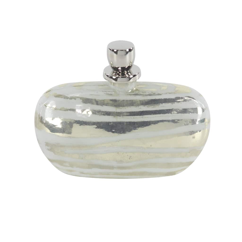 Glass Living Room Decorative Jars with Stoppered Top - Silver - Roche River Decor