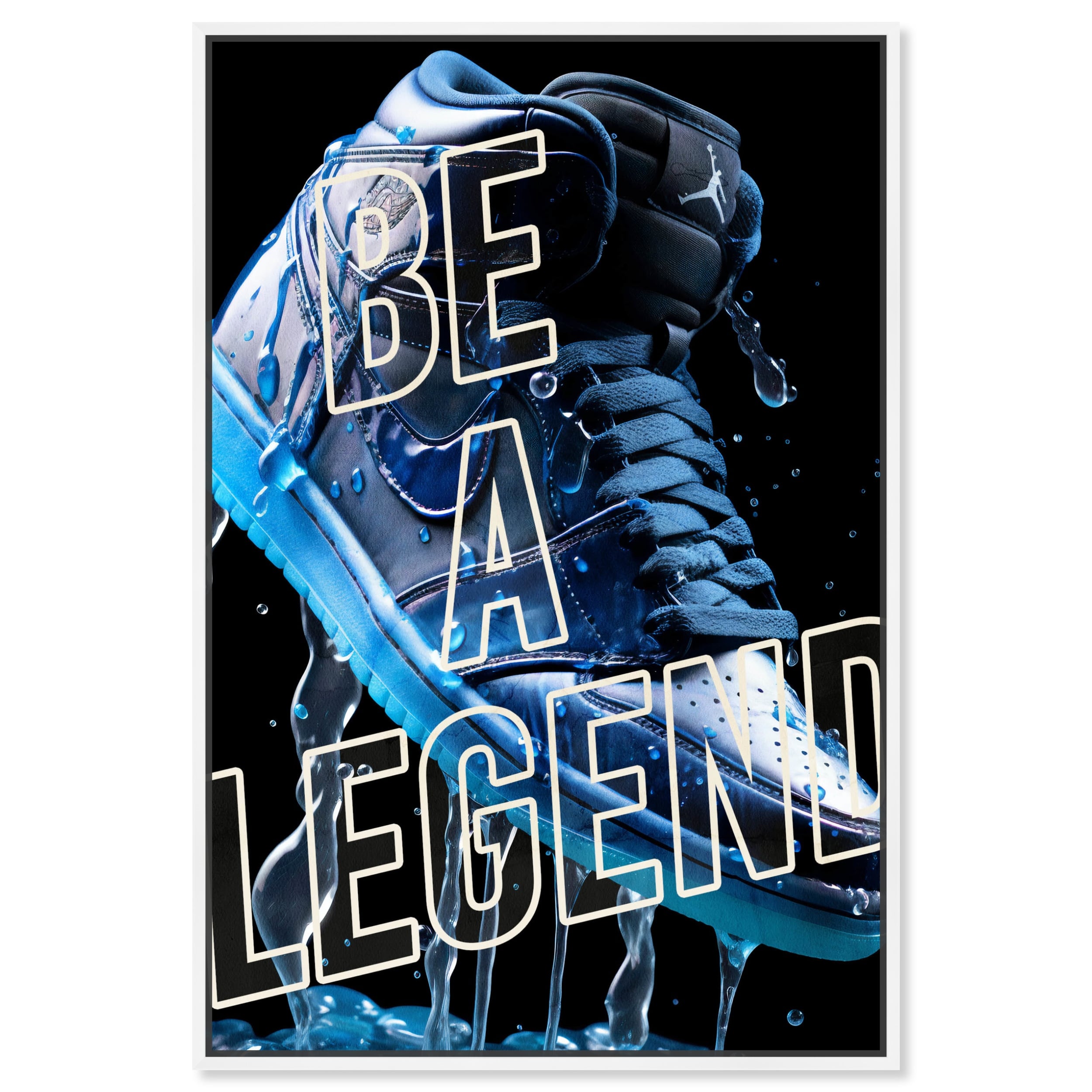 Notoriart Be A Legend Sneaker Drip Framed Sneaker 1 Piece Canvas Wall Art
