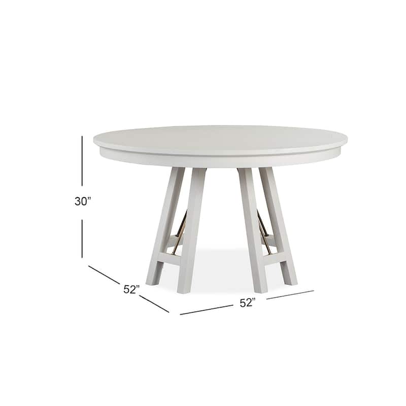 Magnussen Home Heron Cove Chalk White And Dovetail Grey 52" Round Dining Table - 52''W x 52''D x 30''H