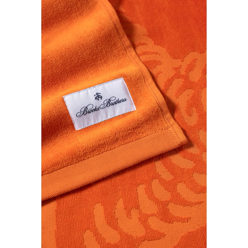 Brooks Brothers Jacquarded Logo Beach Towels - Orange