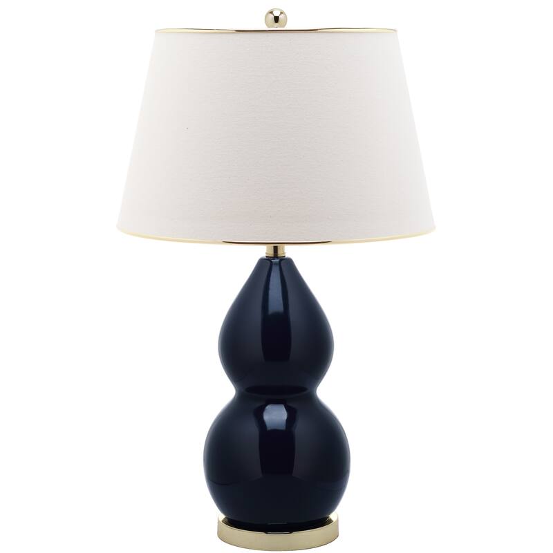 SAFAVIEH Lighting 26-inch Zoey Double Gourd Navy Table Lamp (Set of 2) - 16"x16"x26.5"