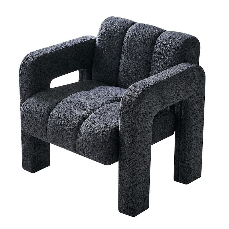 Upholstered Accent Chair 31.10" Wide Boucle Modern Accent Chair Side Chair Comfy Wide Armchair For Bedroom, Living Room