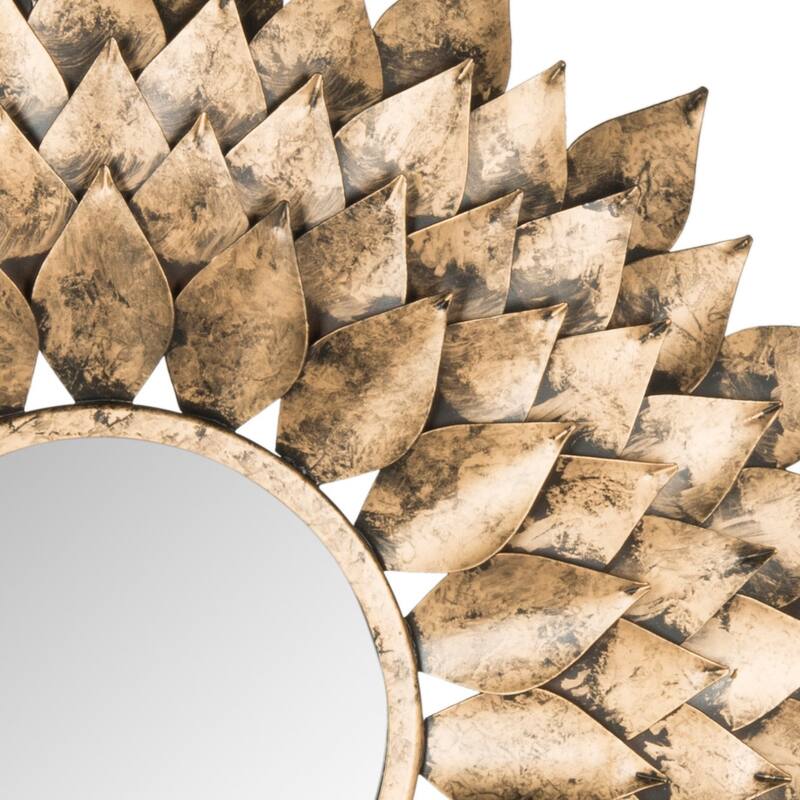 SAFAVIEH Phylicia Gold Sunburst Wreath 27-inch Decorative Mirror - 27" x 1" x 27" - 27Wx2Dx27H