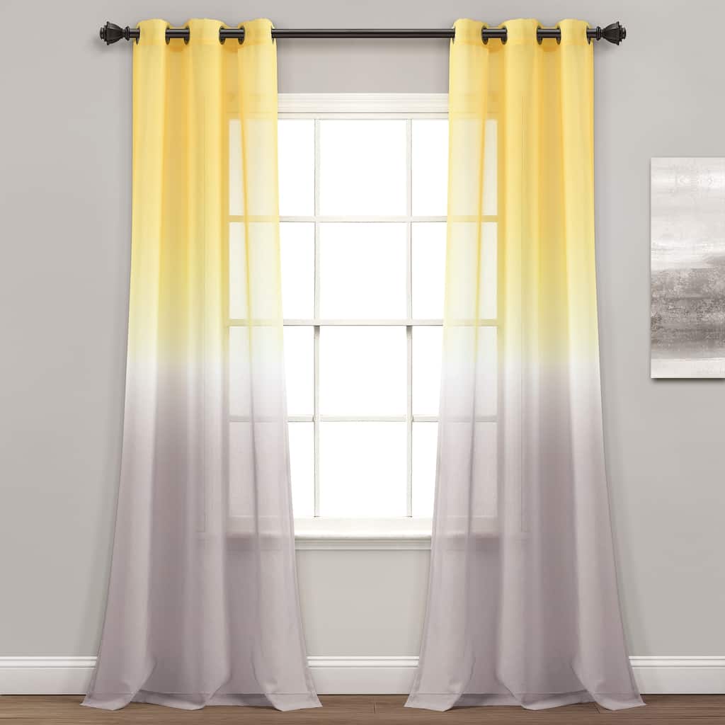 Lush Decor Umbre Fiesta Sheer Window Curtain Panel Pair - 84" x 38"