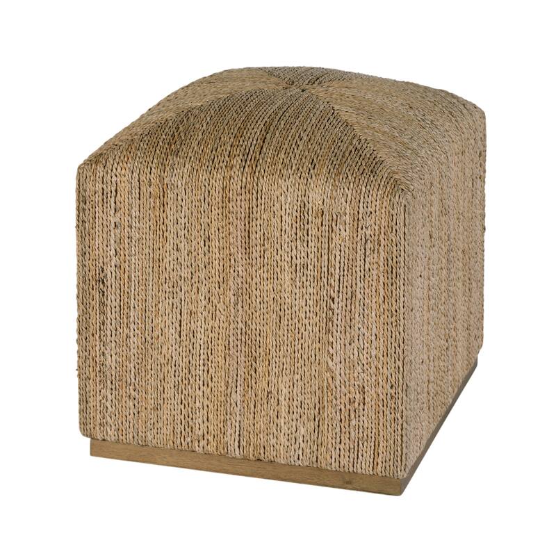 Como 17 in. W Square Banana Leaf Accent Stool