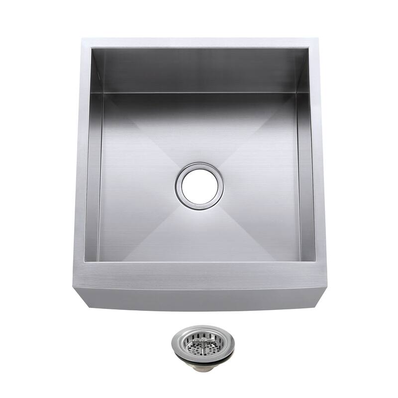 Kingston Brass 21" Denver Farmhouse Single Basin Stainless Steel - Stainless Steel / Polished Chrome