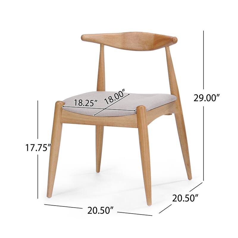 5-Piece Mid-Century Modern Dining Set with Solid Rubberwood Frame Table & Upholstered Chairs for Dining Room and Kitchen
