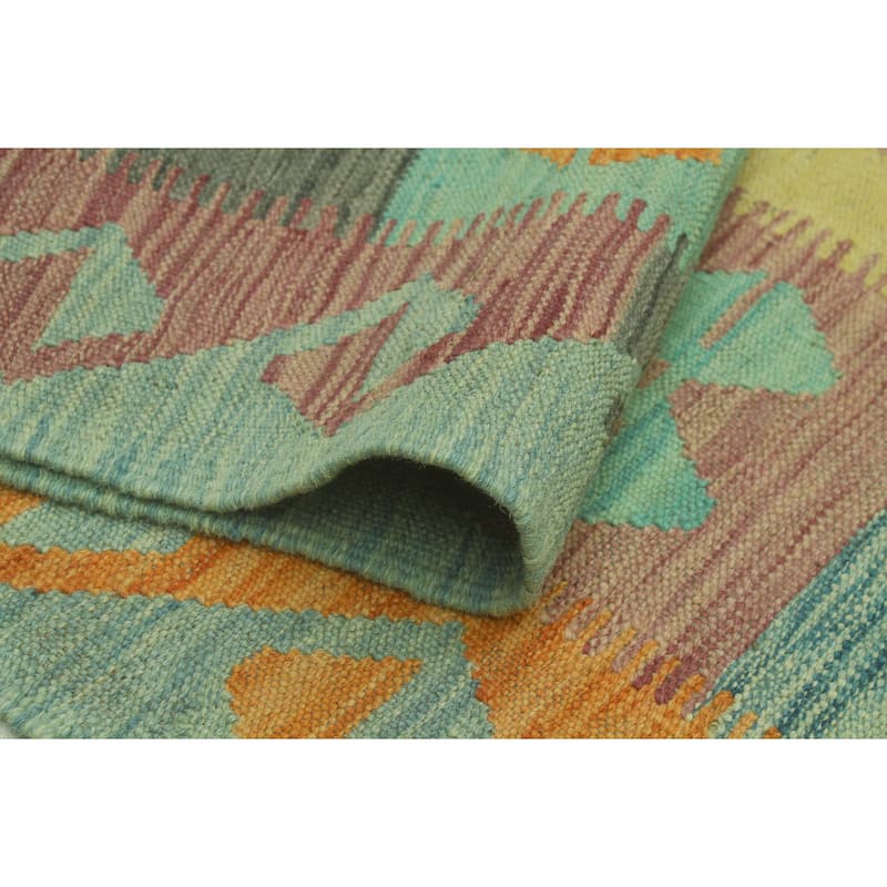Sangat Flatweave Elisha Red/Gold Rug - 4'10" x 6'6"