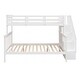 preview thumbnail 4 of 11, Modern Style Bunk Bed with Guardrials, Storage Staircase, Maximized Space, Twin over Full, White