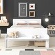 preview thumbnail 1 of 5, Full Bed for Kids with 2 Drawers, Wooden Storage Platform Bed Frame with Headboard & Footboard Bench, No Box Spring Needed White - Full