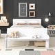 preview thumbnail 16 of 26, Stylish Twin/ Full Size Platform Bed Frame with Footboard Bench and 2 Storage Drawers, Pine Wood Platform Bed Frame for Bedroom