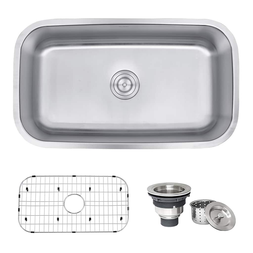 Ruvati 32-inch Undermount 16 Gauge Stainless Steel Kitchen Sink Single Bowl - RVM4200 - 29.25? x 16? - 29.25″ x 16″