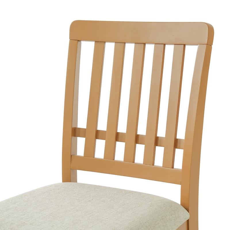 5-Piece Dining Set, Folding Wood Dining Table and 4 Upholstered Chairs