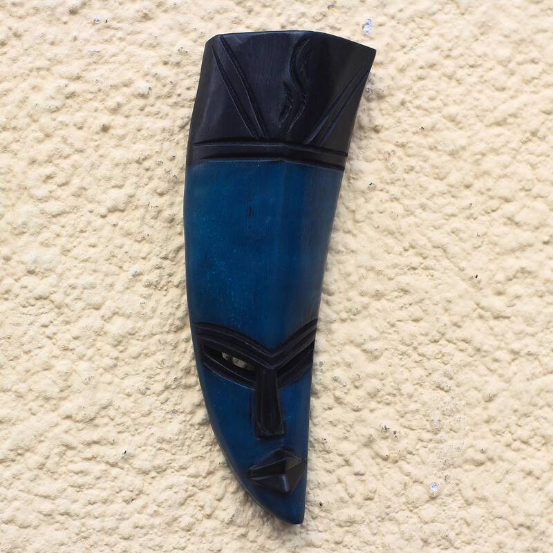 Novica Handmade Banana Face African Wood Mask