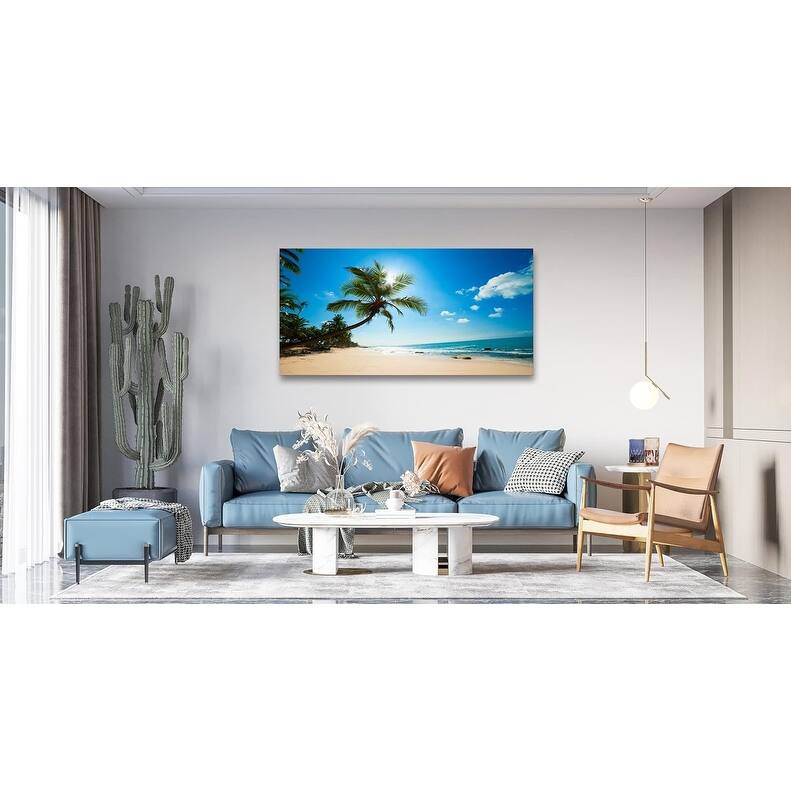 Wall Art Summer Ocean Waves Prints Coconut Trees Beach Seascape