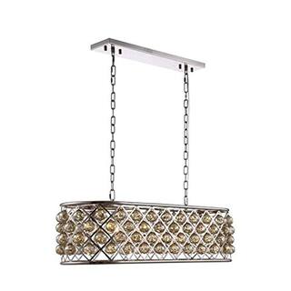 6-Light Chandelier - Modern Crystal Light Fixture - Polished Nickel Finish - Contemporary Design - 15