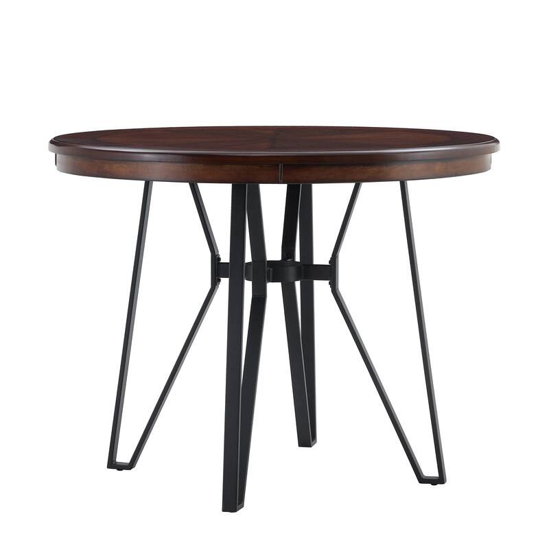 Roomfitters Round Bar Table with Metal Base, Modern Pub Table for Dining Spaces and Breakfast Nooks