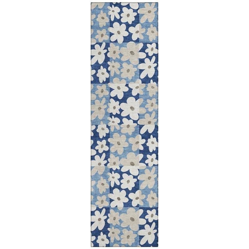 Machine Washable Indoor/ Outdoor Floral Krissy Chantille Rug