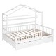 preview thumbnail 36 of 35, Wooden House Bed With Trundle,Kids Bed With Shelf
