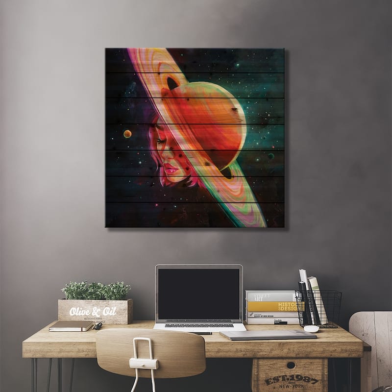 Dizzy Dream Print On Wood by Eva Gamayun - Multi-Color