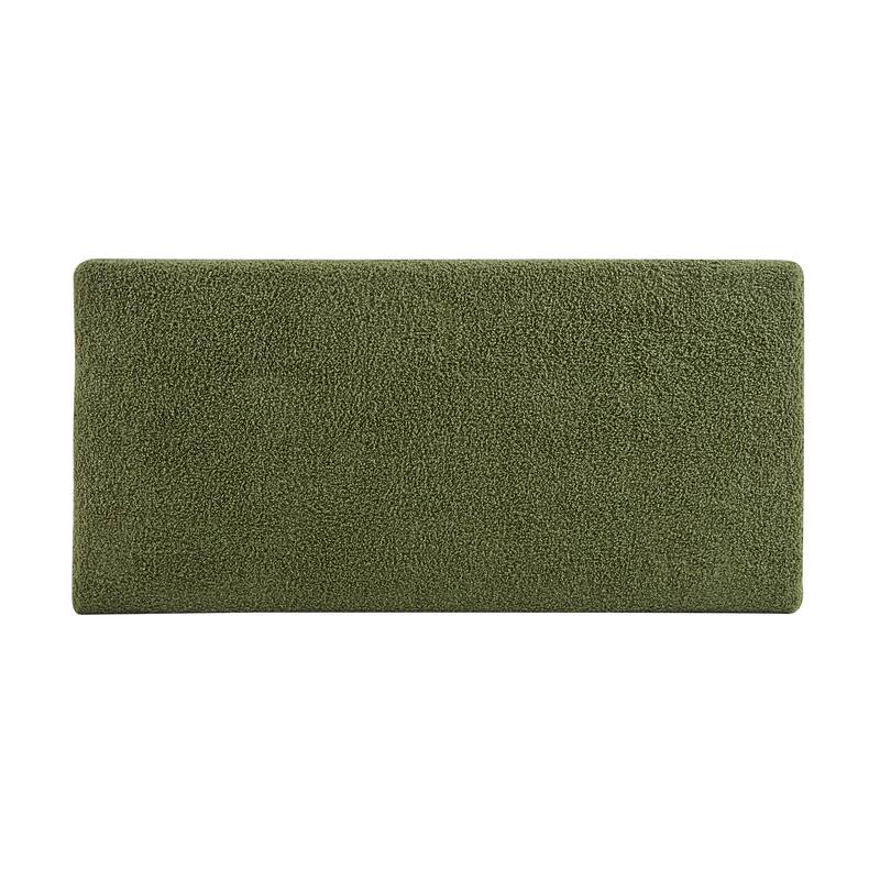 Storage Ottoman with Flip-Top Lid, Easy Assembly, Boucle Fabric & Birch Wood Legs, Green
