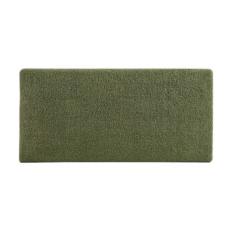 Textured Boucle Fabric Storage Ottoma, Upholstered Footstool with Flip Top Lid, Entryway Bench with Birch Wood Legs