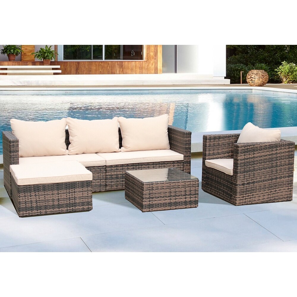 Rattan Patio Furniture Set Wicker Sofa Bed Bath Beyond 35936991