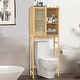 preview thumbnail 7 of 11, Bamboo Over The Toilet Storage Cabinet, Bathroom Space Saver, Over The Toilet Rack with Adjustable Shelf, Natural Color ﻿