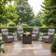 Option Brown Rattan - Grey Cushion