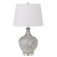 preview thumbnail 1 of 0, 150 Watt Ceramic Table Lamp with Linen Hardback Shade White