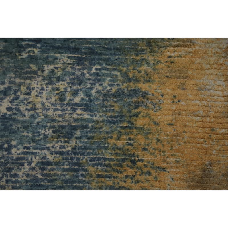 Hand Knotted Oriental Viscose Silk Carpet Modern Pictorial Multi-Colored Abstract Area Rug - 7' 8'' X 5' 6''