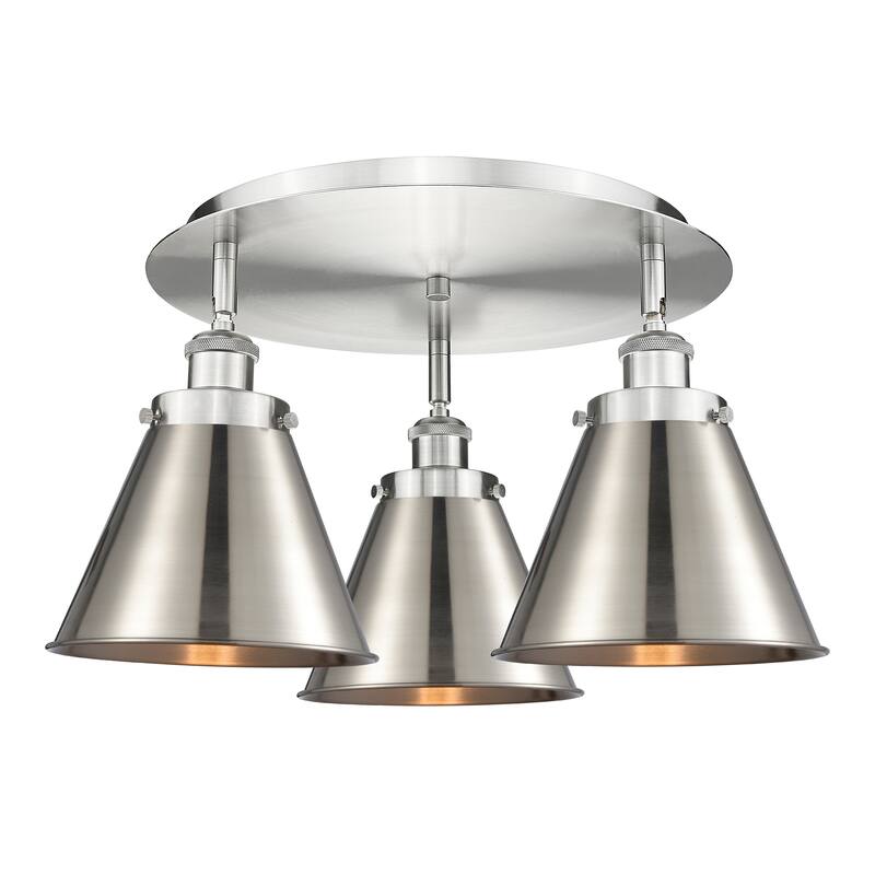 Innovations Lighting Ballston Urban - 3 Light 20" Flush Mount - Satin Nickel