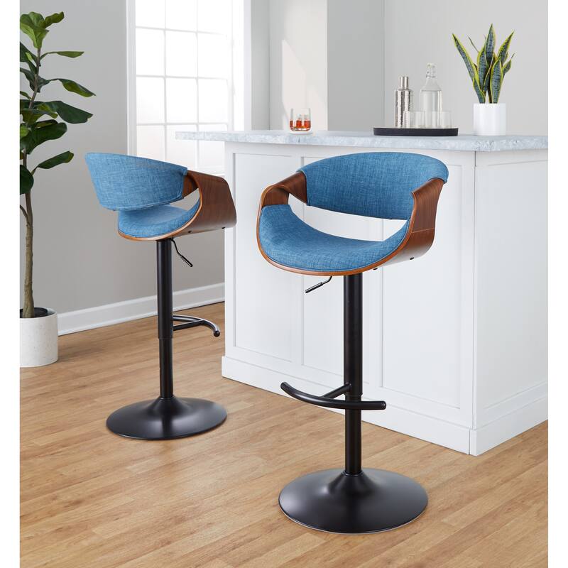 Carson Carrington Sauda Adjustable Bar Stool with Rounded T Footrest (Set of 2)