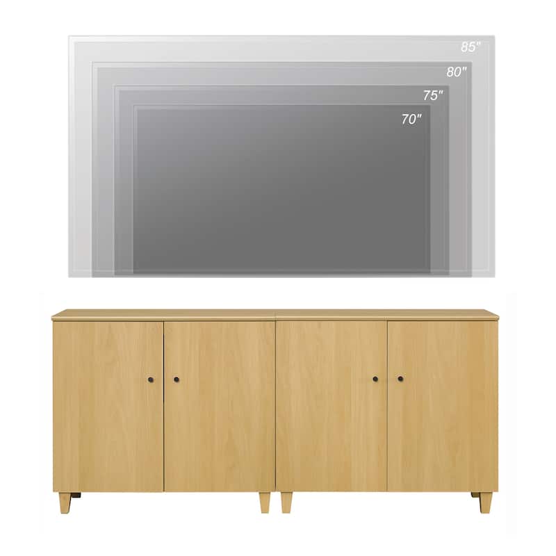 WAMPAT Wide TV Stand Cabinet, Entertainment Center with Doors, 32.4"H