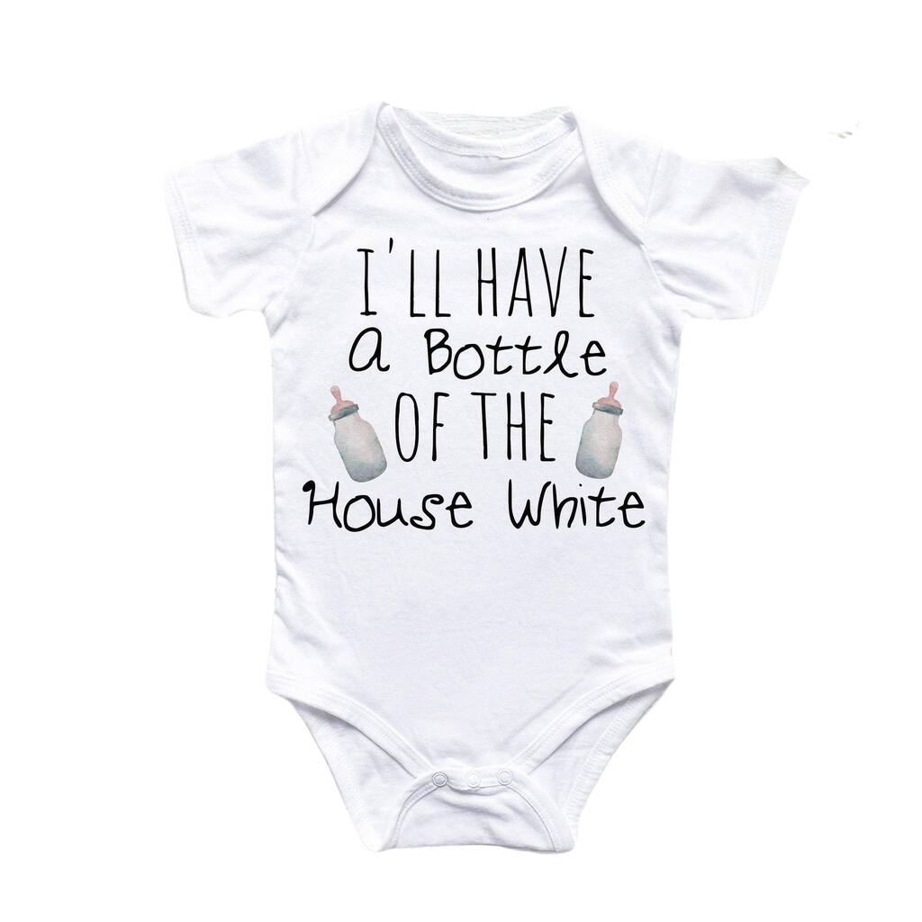 House White Wine - Baby Boy Girl Clothes Infant Bodysuit Funny Cute Newborn