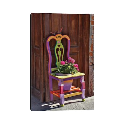 iCanvas "San Miguel De Allende, Mexico. Colorful painted chair planter" by Darrell Gulin Canvas Print