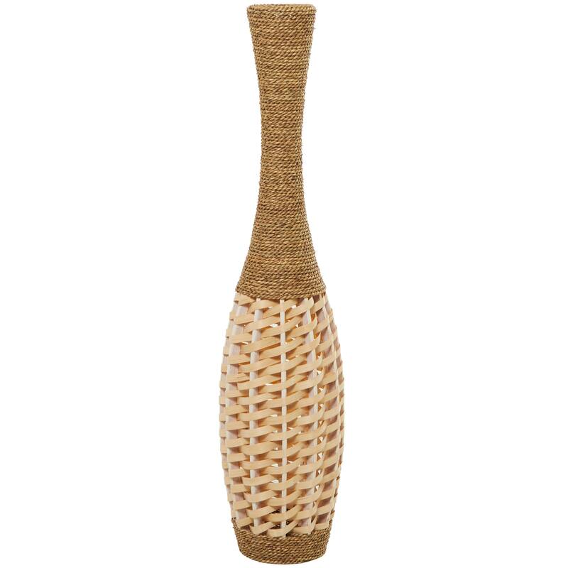 Brown Seagrass Handmade Tall Woven Floor Decorative Vase