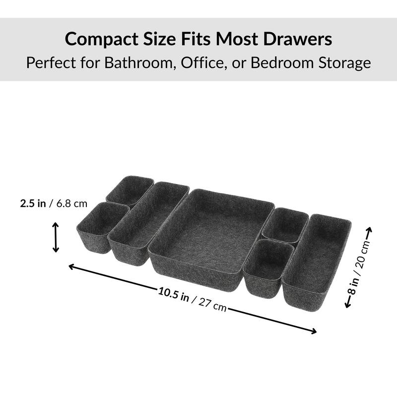 7-Piece Drawer Organizer Set - 10.5 L x 8 W x 2.5 H