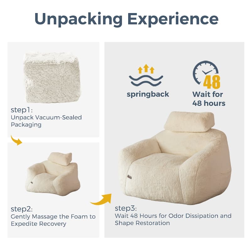Giant Bean Bag Sofa Chair with a Pillow