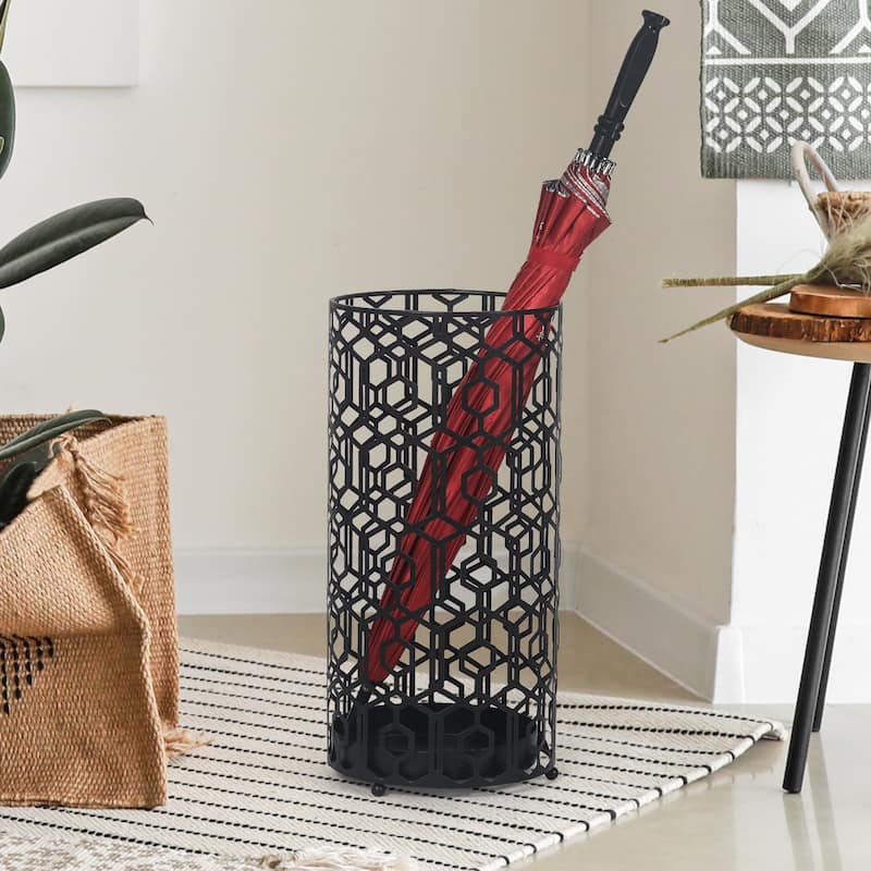 Adeco Metal Stand Holder Organizer Entryway Umbrella Rack Cane