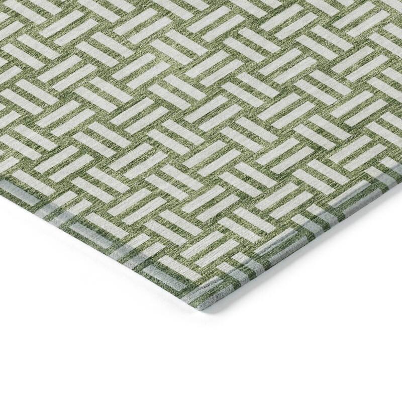Machine Washable Indoor/ Outdoor Chantille Contempory Crosshatch Rug