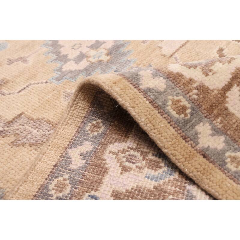 ECARPETGALLERY Hand-knotted Modern Oushak Tan Wool Rug - 4'2 x 6'2