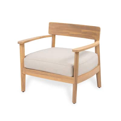 Christopher Knight Home - Mitchell Acacia Wood Club Chair with Seat Cushion