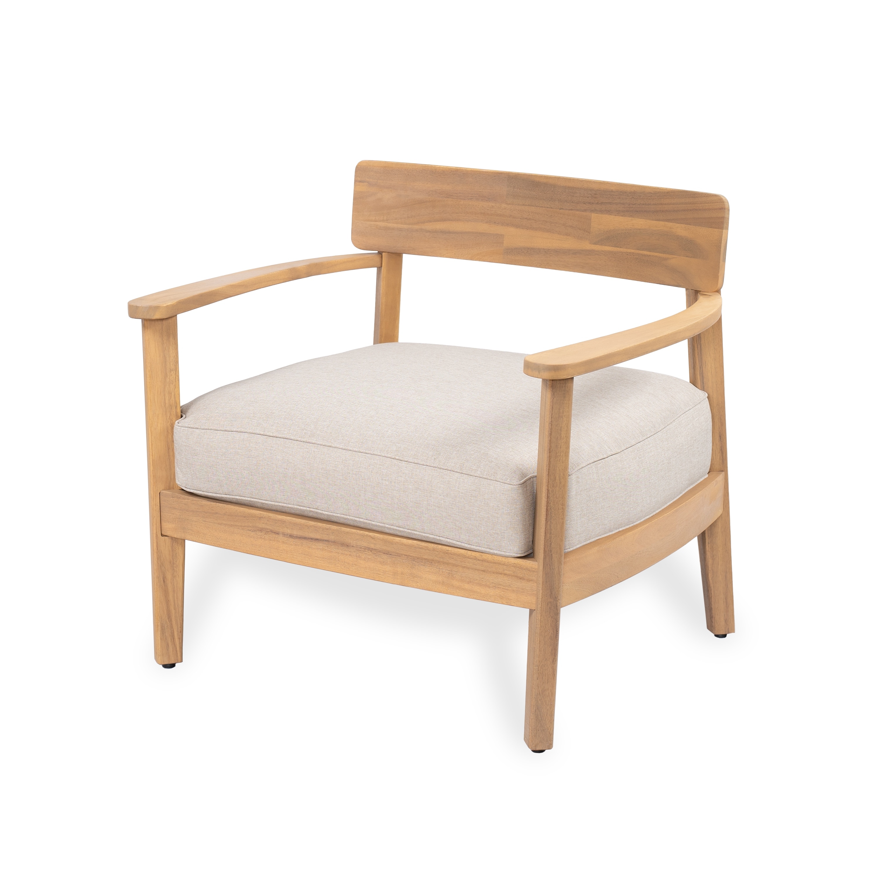 Wood Club Chair Patio Armchair Lounge Chair with Cushion, Reading Chair Accent Chair Office Chair Reception Chair