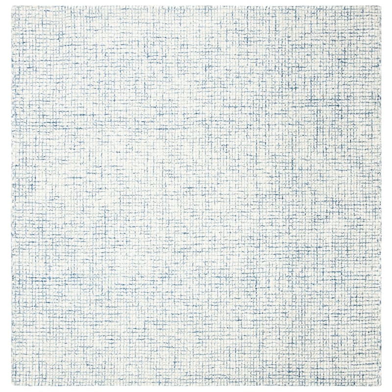 SAFAVIEH Handmade Abstract Marikka Modern Viscose Rug - 4' Square - Ivory/Blue