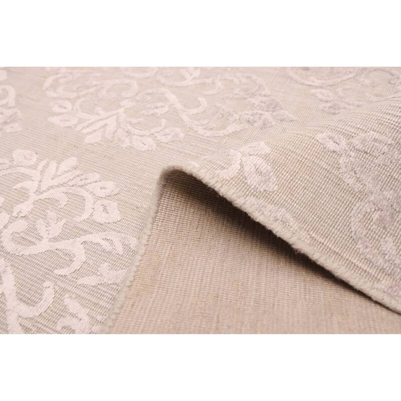 ECARPETGALLERY Hand Loomed Elysian Grey Viscose, Wool Rug - 5'0 x 7'11