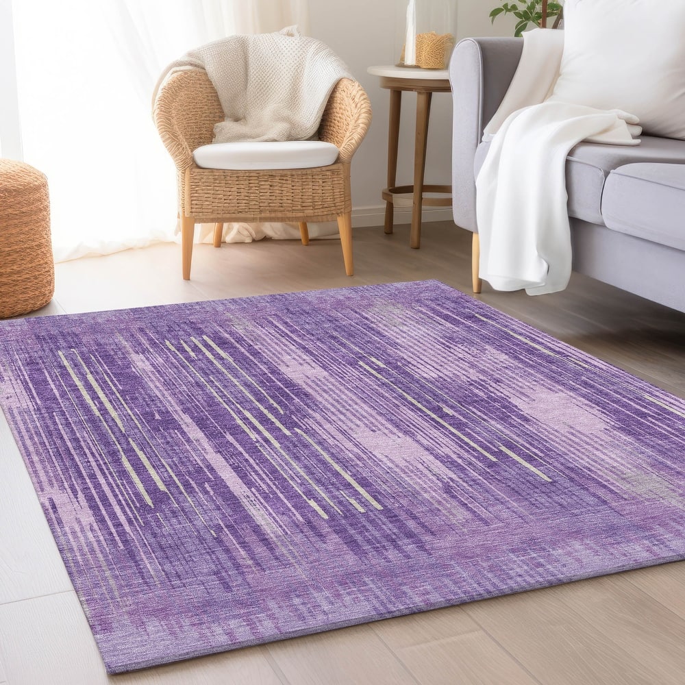 Premium Washable Super Soft Transitional Stripes Mayfield Rug