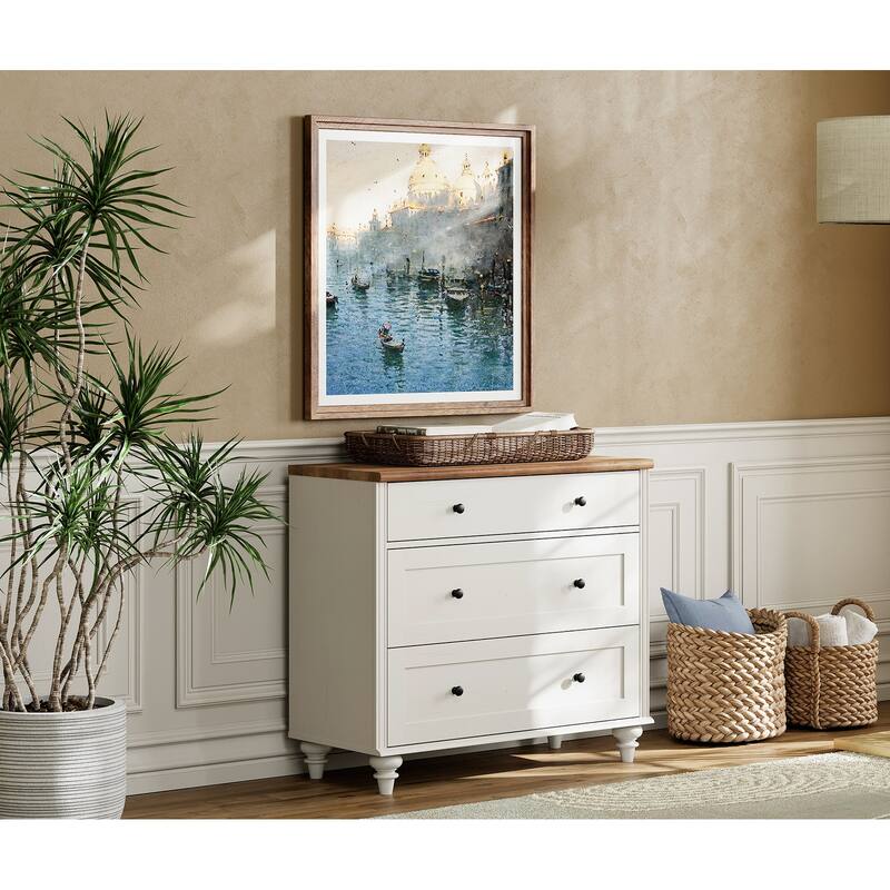 WAMPAT 3 Drawer Dresser ,Wood Storage Dresser for Bedroom
