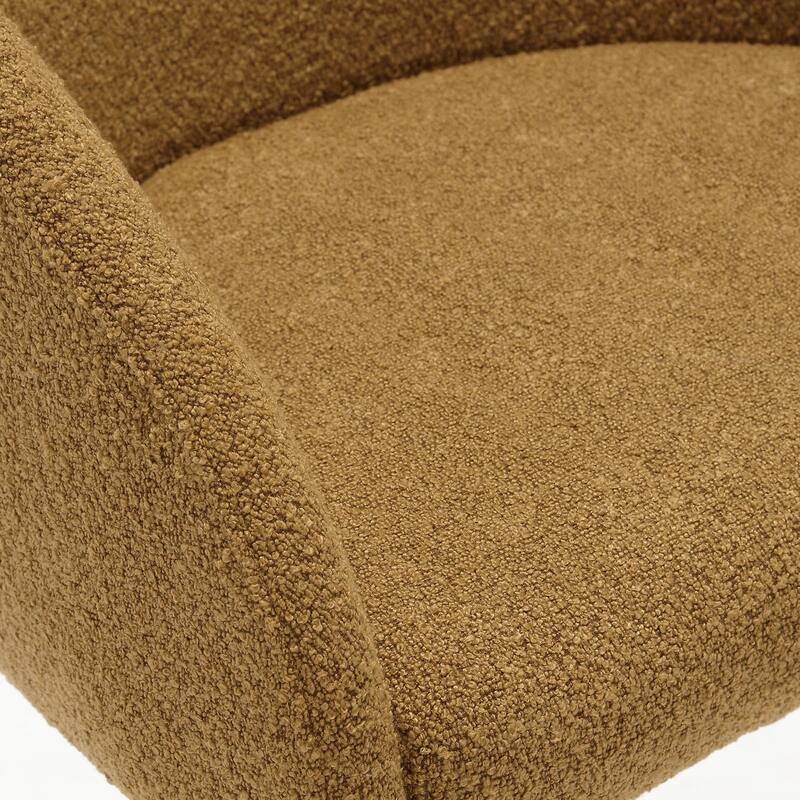 Modern Fabric Upholstered Dining Chairs, Boucle Arm Side Chair - 30" H x 22.2" W x 21.7" D