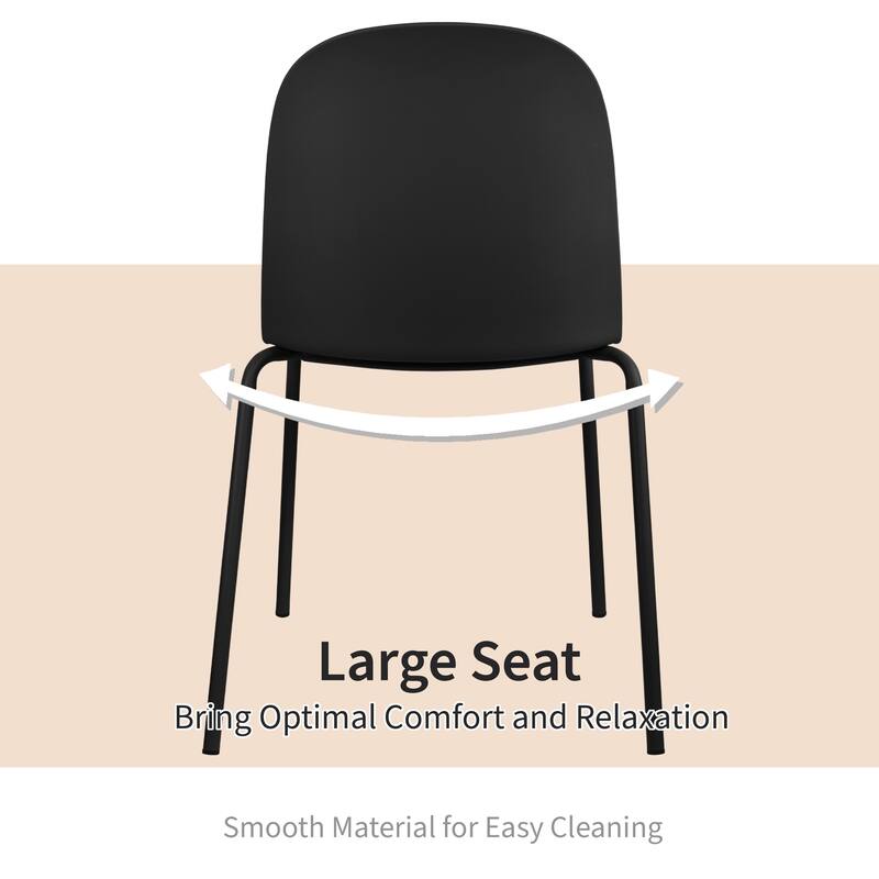 Set of 2 Plastic Eiffel Molded Shell Retro Dining Chairs Accent For Living Room Kitchen Chrome Desk Designer Office